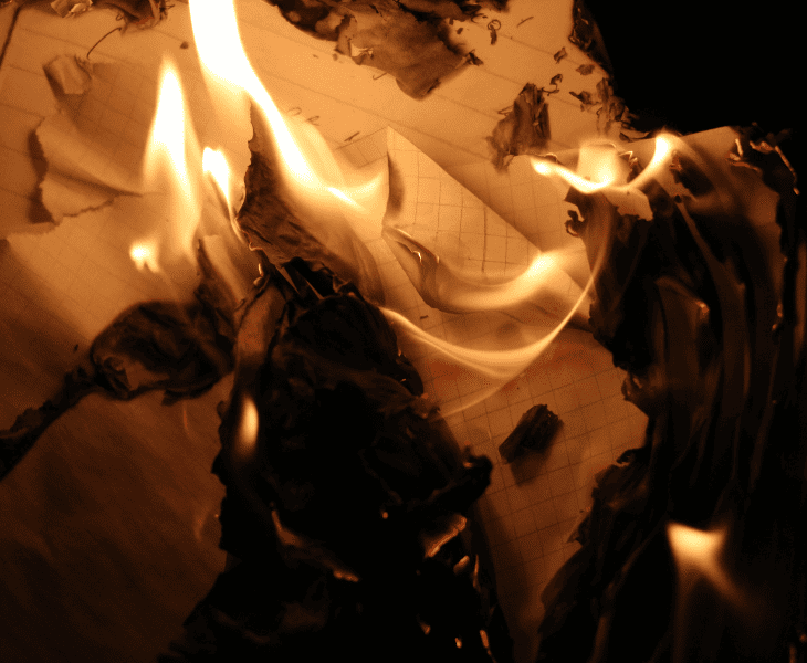 papers burning