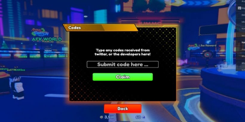 Anime Switch code