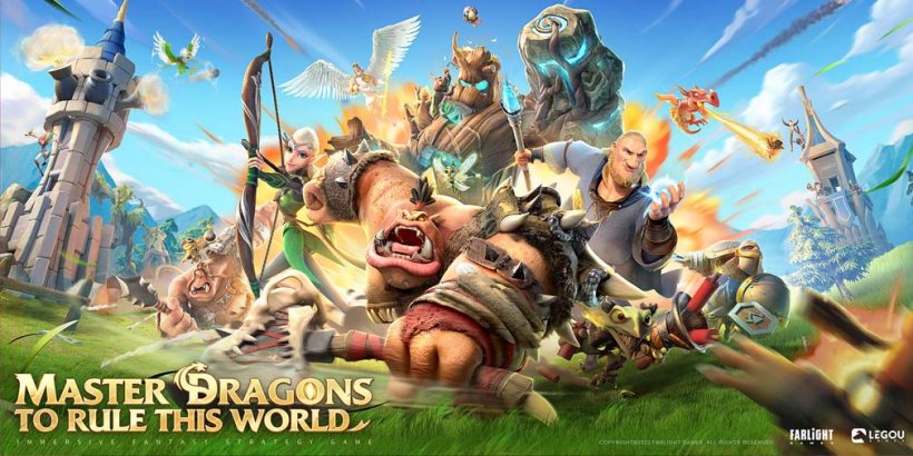 Affiche du jeu indiquant 'Maîtriser les dragons pour gouverner ce monde'