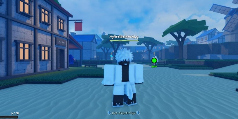 Personnage noir en vêtements blancs posant dans Grand Piece Online