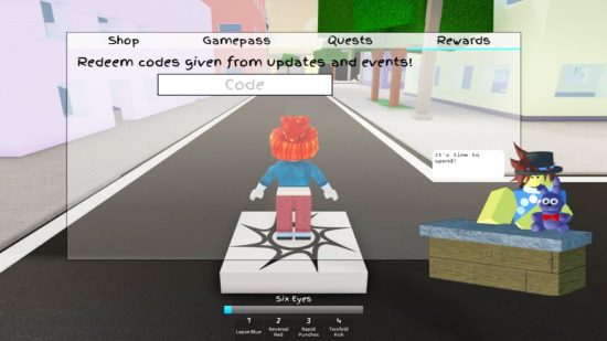 Écran de rédemption des codes Jujutsu Shenanigans