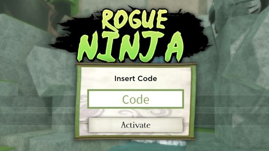Écran de redemption de codes Rogue Ninja