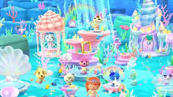 Capture d'écran d'une scène sous-marine dans Animal Crossing: Pocket Camp pour la liste des meilleurs jeux similaires à Stardew Valley