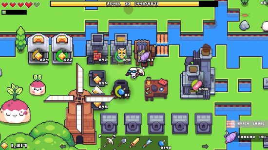 Capture d'écran de Forager avec beaucoup de créations à l'écran pour la liste des meilleurs jeux similaires à Stardew Valley