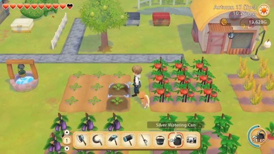 Capture d'écran de la plantation de cultures dans Story of Seasons pour la liste des meilleurs jeux similaires à Stardew Valley