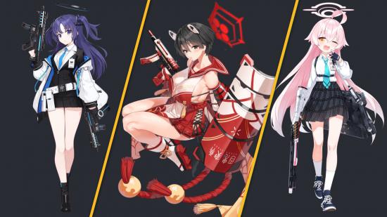Liste de niveaux des tanks de Blue Archive ; trois héros tanks
