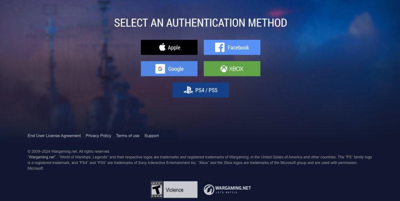 Page de rédemption de code de World of Warships : Legends