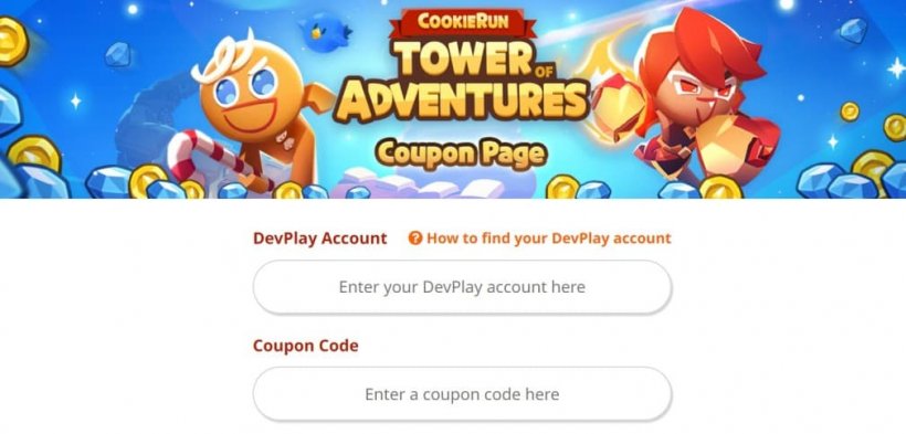 Page officielle de redemption des codes de ToA