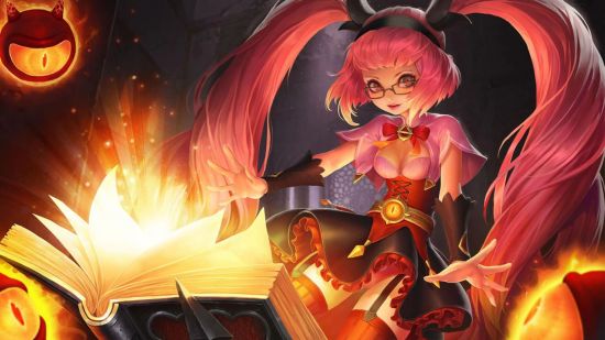 Classement des personnages d'Honor of Kings - illustration montrant Angela la mage lançant un sort sur un livre