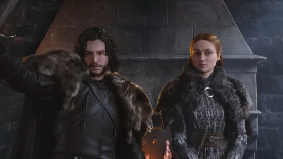 Meilleurs jeux similaires à Clash of Clans : Game of Thrones : Winter is Coming. L'image montre deux personnages assis triomphalement sur un trône.