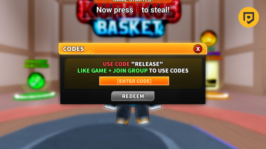 korukos-basket-showdown-codes-1 Écran de redemption des codes de Basketball Showdown dans un lobby