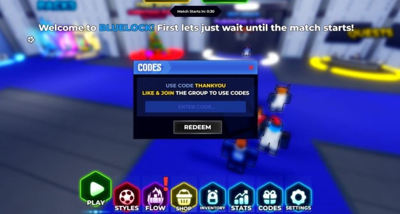 fenêtre de redemption de code dans Blue Lock Rivals