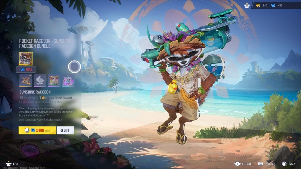Rocket Raccoon Marvel Rivals Sunshine skin