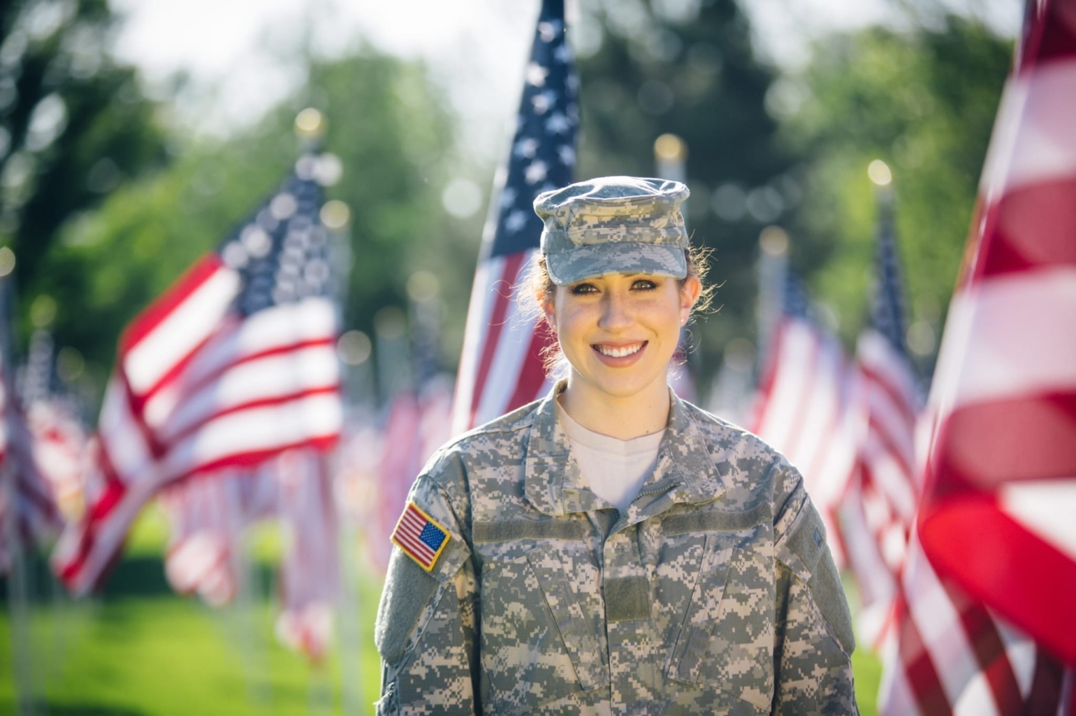 Portrait of Hispanic American Female Soldier
