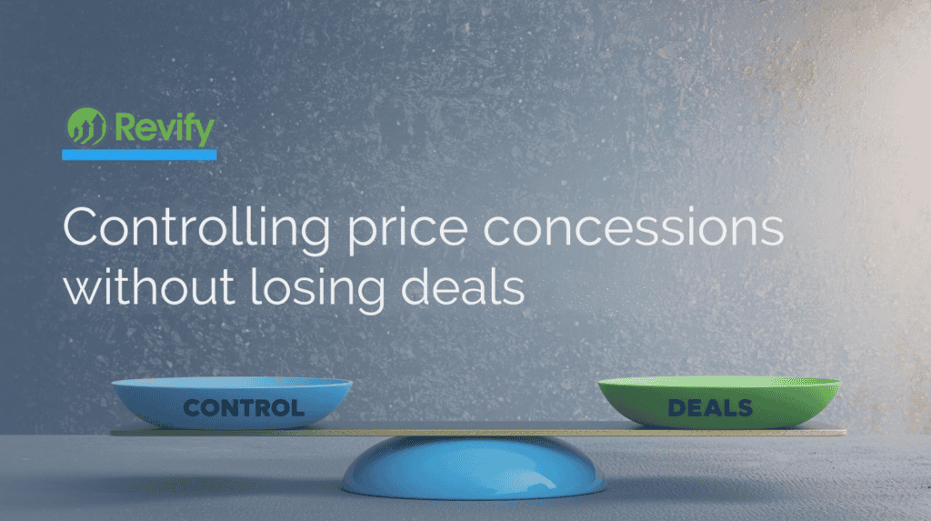 Revify Analytics dashboard showing control of price concessions and deal management.