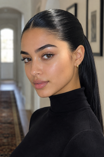 Sleek Slicked-Back Ponytail