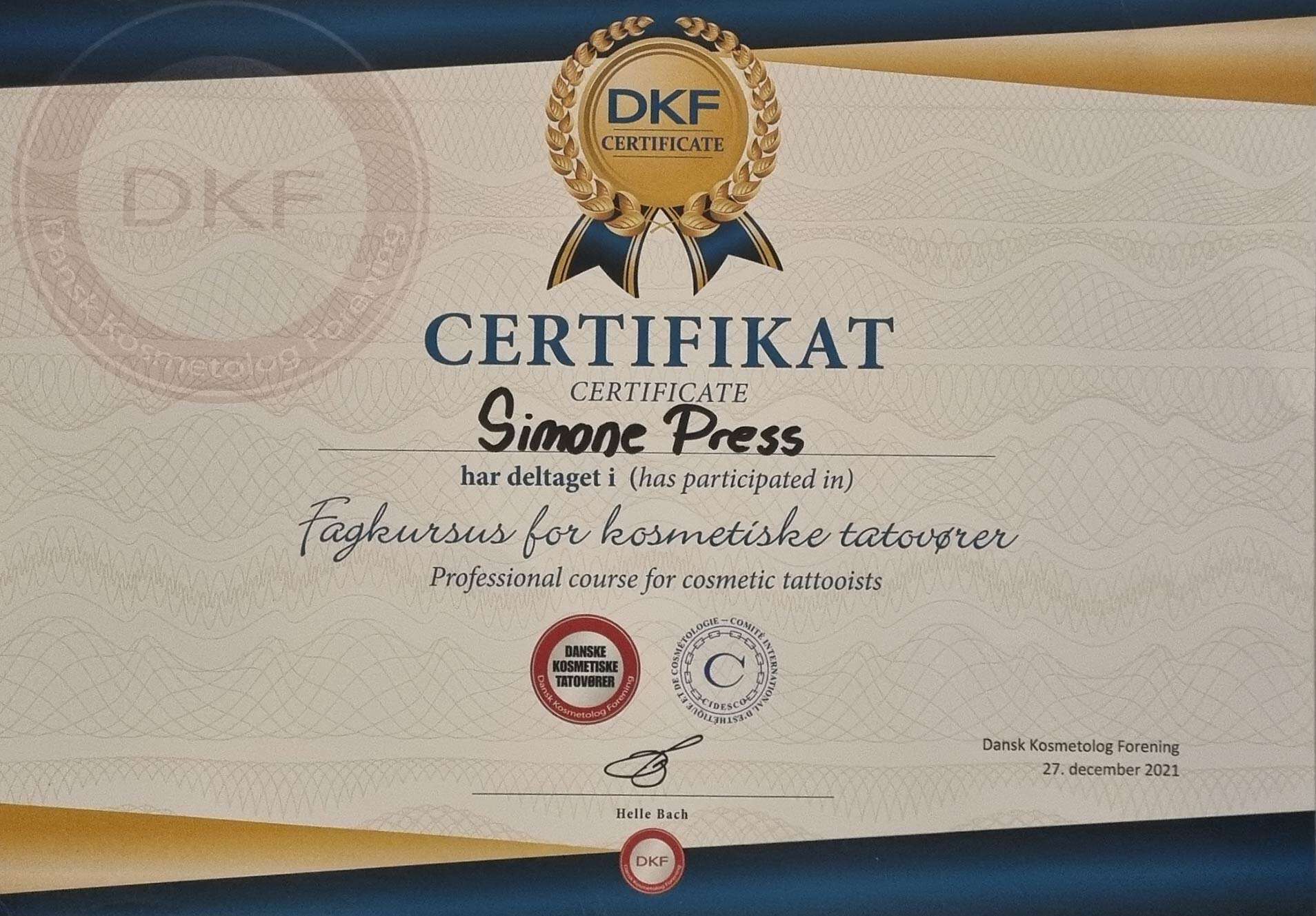 DKF certifikat
