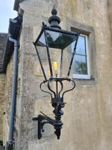 Refurbished electric antique gas lantern
