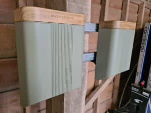 Double Simpson & Partners ev charging point installed in Barn mounted on Wooden post