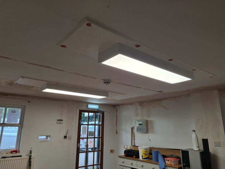 LED lighting panels installed in heritage building