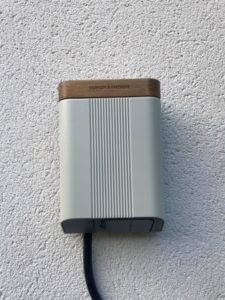 Close up square on ev charging point