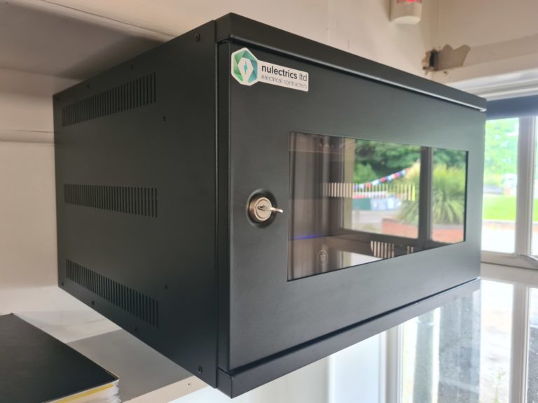 Data rack Installed with internet switch and data points