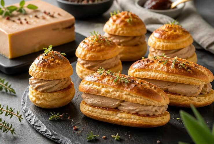 choux et eclairs au bloc de foie gras de canard fid