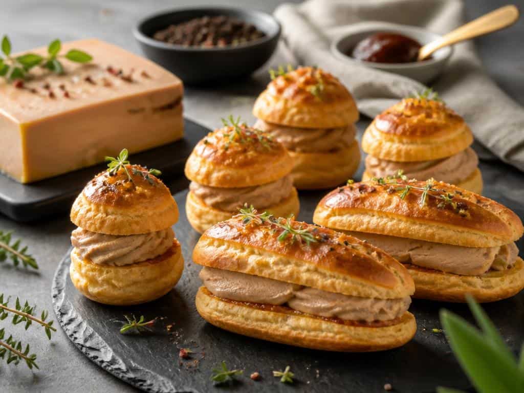 choux et eclairs au bloc de foie gras de canard fid
