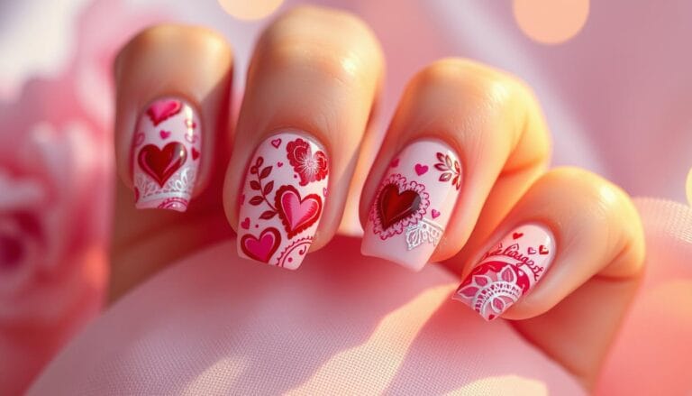 uñas de San Valentín