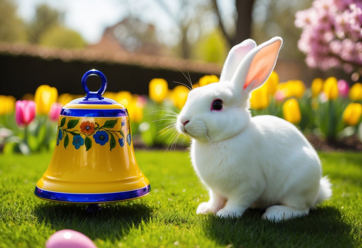 Cloche de Pâques et lapin de Pâques