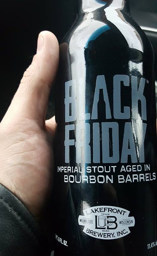 wisconsin craft beer lakefront brewery black friday imperial stout aged in bourbon barrels bomber bottle
