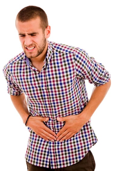 Man with food poisoning - Is your water heater equipment meeting restaurant hot water requirements? Staying up to code will keep your doors open - here's what you need to know!