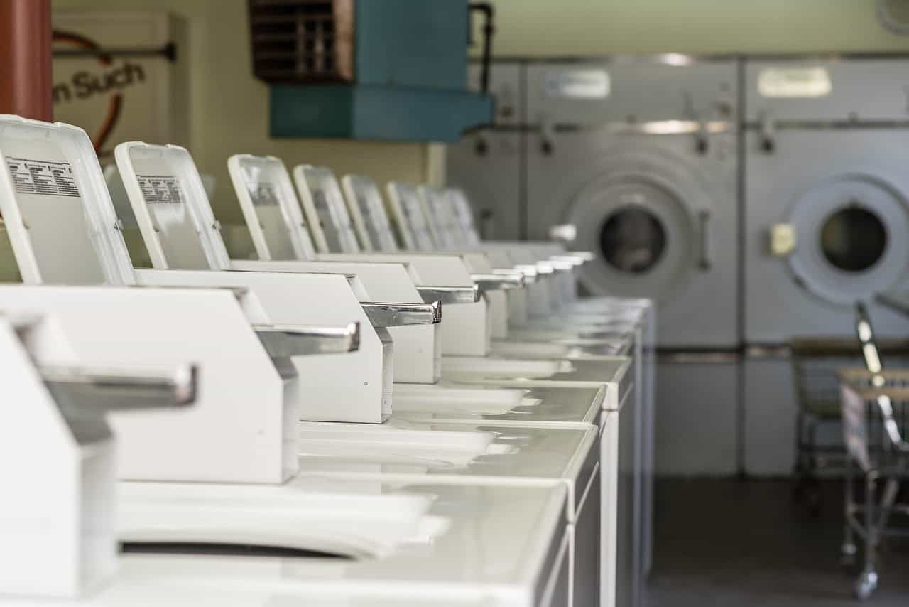 Community laundry room in an apartment building