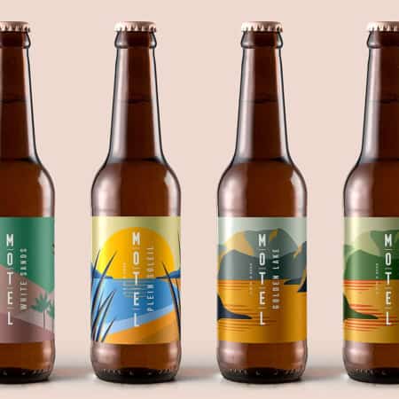 Motel beer design works because of consistency and font choices