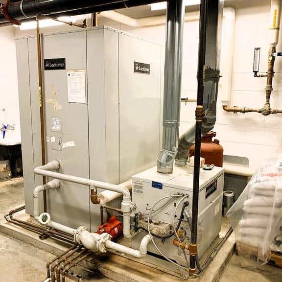 A Lochinvar boiler with a large storage tank. Boilers vs. water heaters - which is best for you?