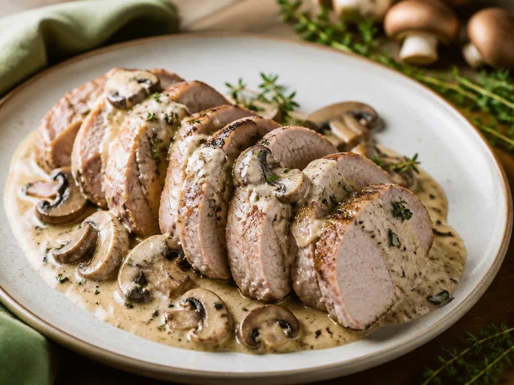 filet mignon au boursin et champignons