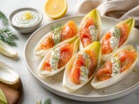 endives au saumon fumé et crème légère citronnée