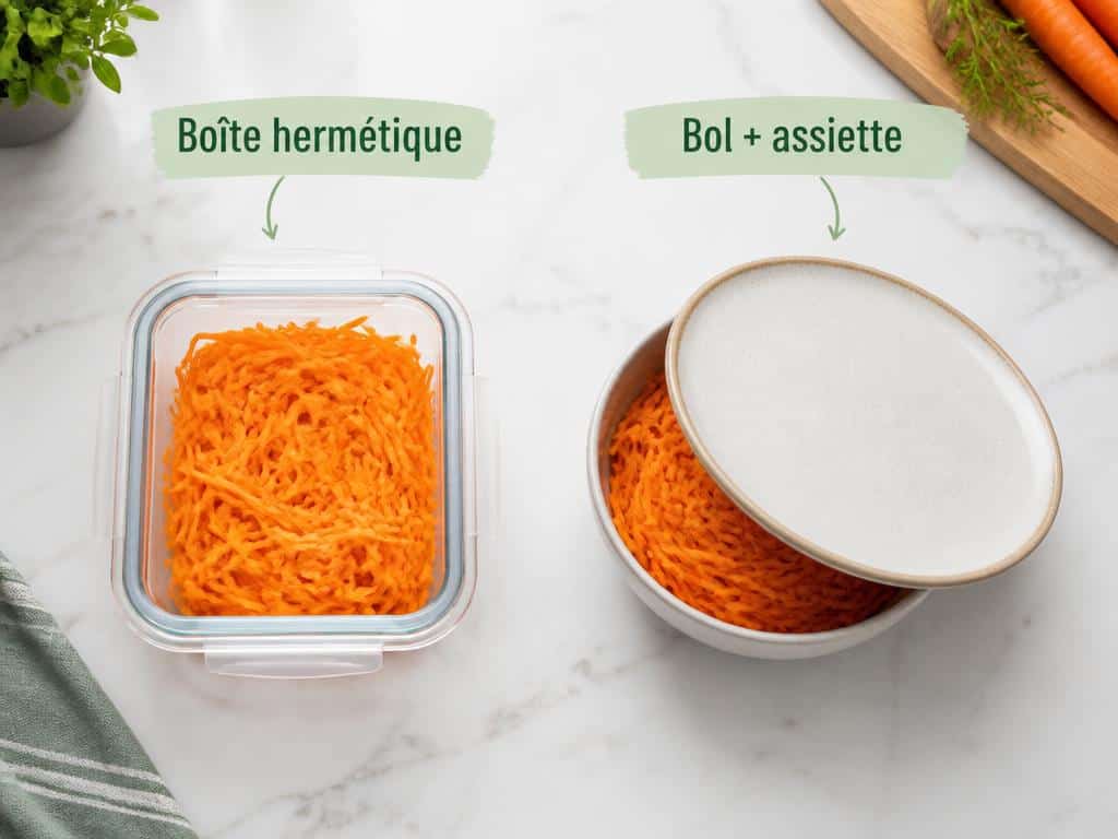 conservation des carottes rapées au frigo