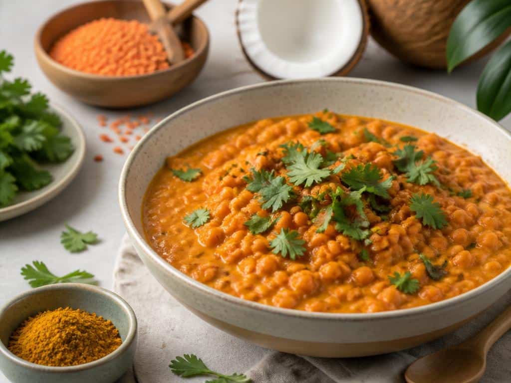 lentilles corail au lait de coco