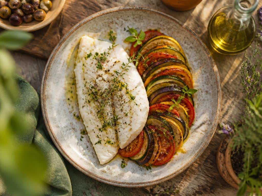 quel poisson avec un tian de legumes