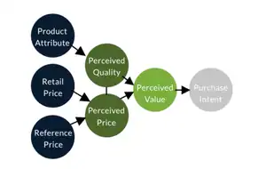 Diagram illustrating value perception and pricing strategies for maximizing profit.