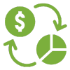 Revology Analytics logo with data and growth icons for business insights.