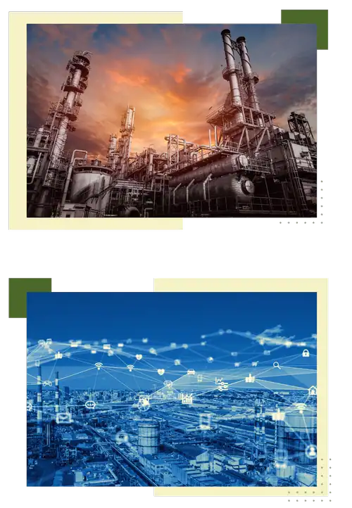 Industrial plant with advanced technology and infrastructure.