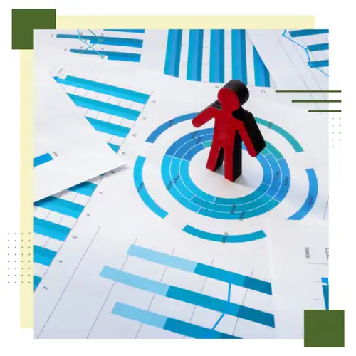 Consumer data analysis with charts and a target figure for insights.