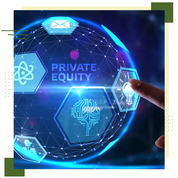 Digital interface for private equity industry analysis and networking.