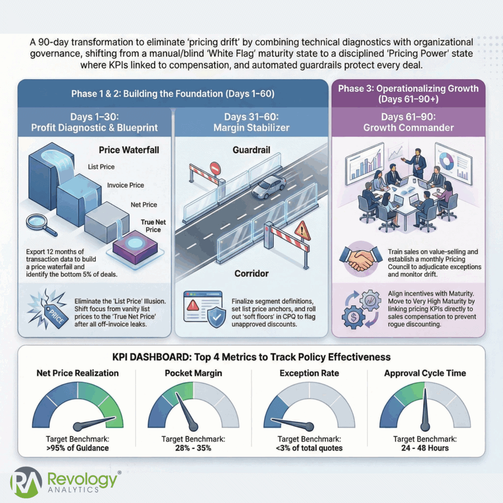 Visual diagram of equilibrium pricing, AI, and human intervention in B2B pricing models.