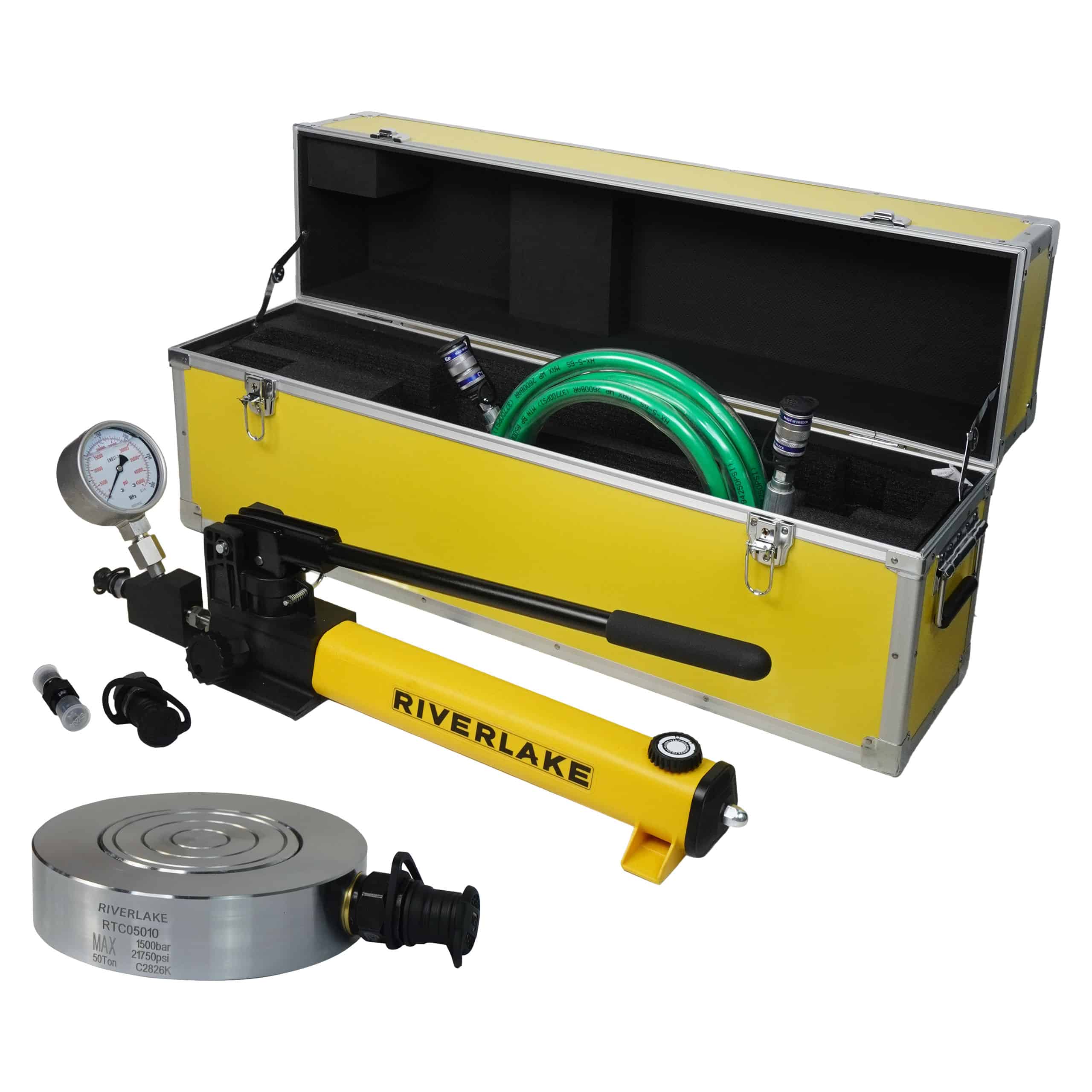 RTC Series, Ultra Thin Hydraulic Cylinder Set With Hand Pump