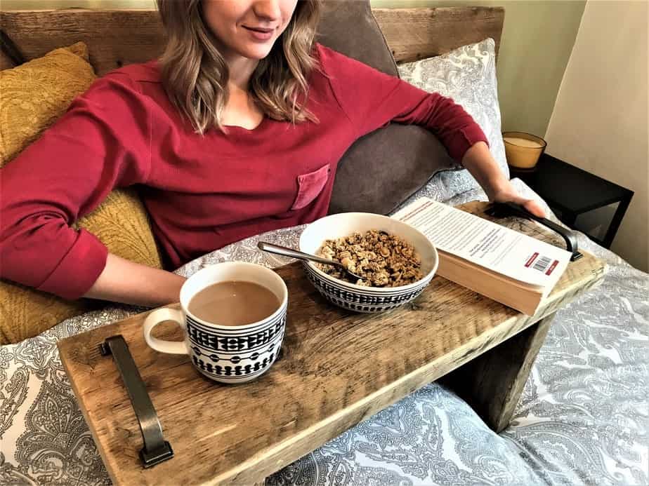 wooden bed tray