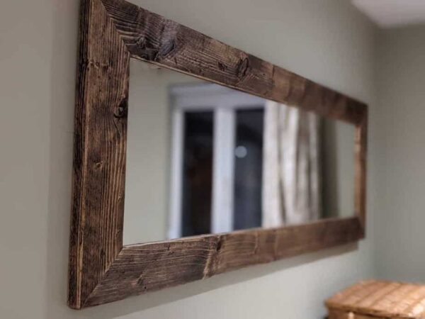 rustic wooden mirror