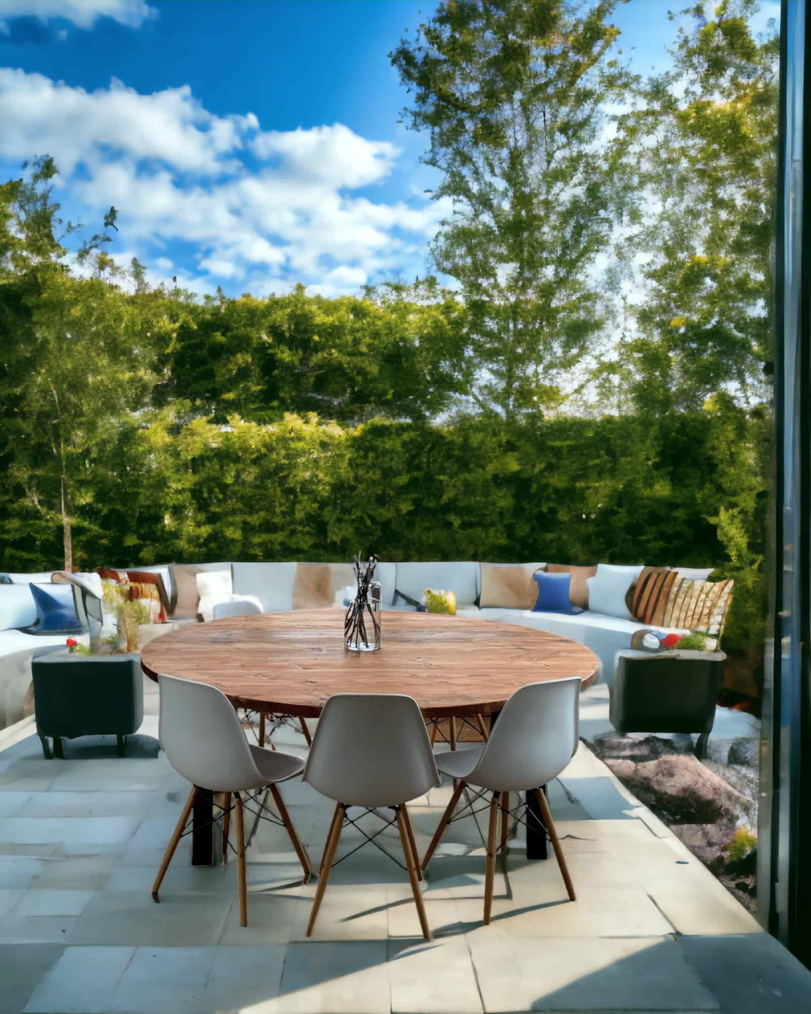 wooden garden table